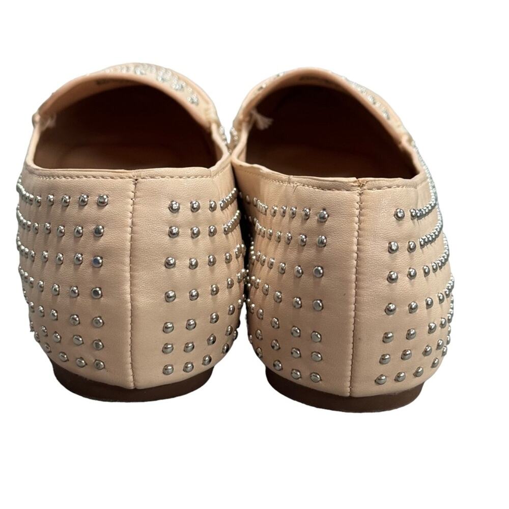 Chase + Chloe Beige Studded Pointed Toe Faux Leather Slip On Flats Size 6 - Picture 5 of 10